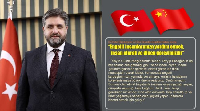 “Engelli insanlarımıza yardım etmek, insan olarak ve dinen görevimizdir”