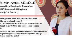 Hızlı tren projesine Urfa' nın dahil edilmediğine ilişkin dilekçe