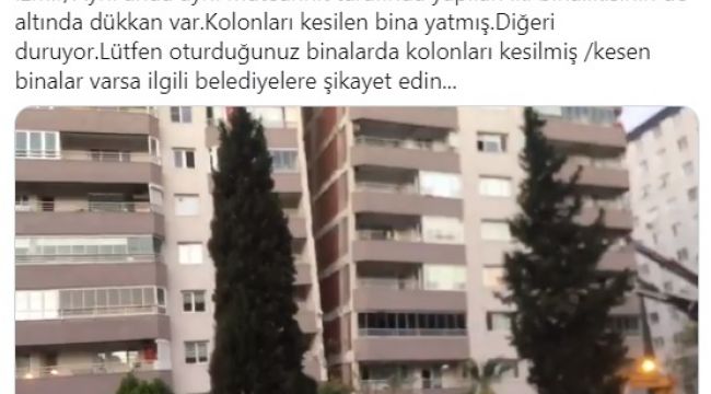 Depremde Çarpıcı Detay: Kolonları Kesilen Bina Çöktü, Kesilmeyen Ayakta