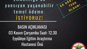 TTB: 7200 Ek Gösterge ve Yükseltilmiş Özel Hizmet Tazminatı Oranı İstiyoruz