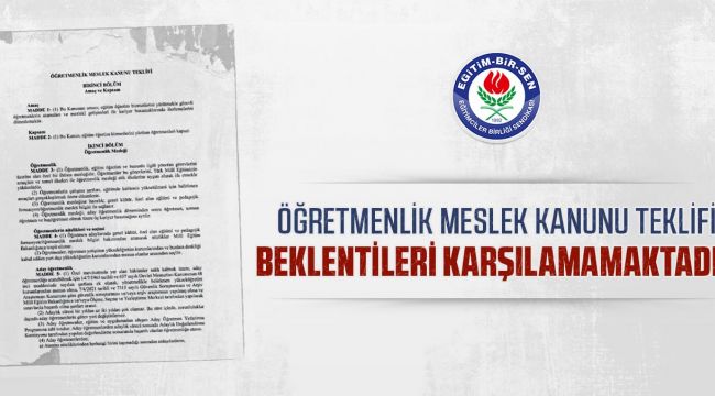 Coşkun: Öğretmenlik Meslek Kanunu teklifi beklentileri karşılamamaktadır