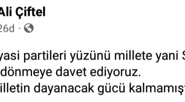 Çiftel Muhalefete Seslendi, Sine-i Millete Dönün, Selçuk Özdağ destek verdi