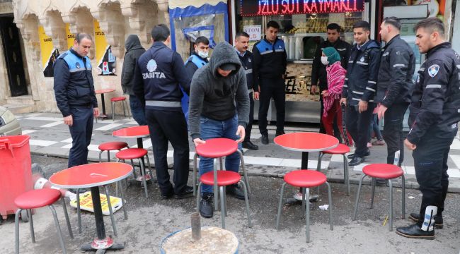 Haliliye’de Zabıtadan Kaldırım İşgali Denetimi