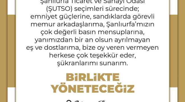 Başkan Yetim ilk mesajı verdi!