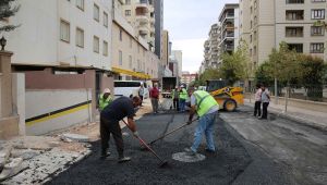 Akpiyar’da Yollar Sıcak Asfaltla Yenileniyor