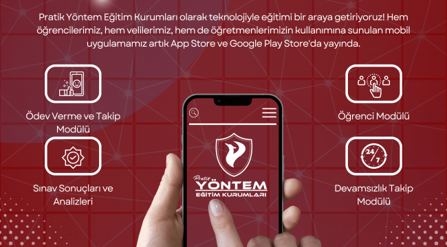 Pratik Yöntem Eğitim Kurumları Mobil Uygulaması Yayında