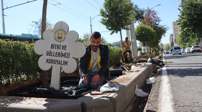 Büyükşehir’den Refüjlerde Peyzaj Düzenlemesi